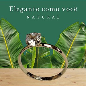 Anel Solitário com Pedra Zircônia Lapidada