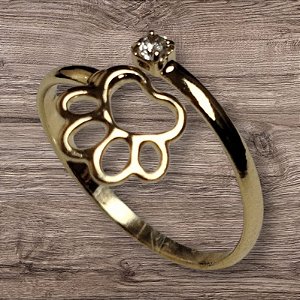 Anel Patinha Dourada Brilhante Amor Pet (INFANTIL)