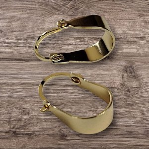 Brinco Argola Fecho Click Dourado Minimalista