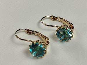 Brinco Delicado Dourado Ametista Verde Radiante