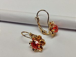 Brinco Floral com Pedra Scarlate
