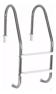 Escada Tradicional Inox Pooltec 2 Degraus em ABS