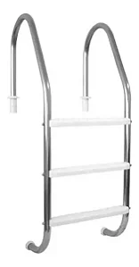 Escada para Piscina Inox Pooltec 3 Degraus em ABS