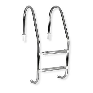 Escada Tradicional Inox Pooltec 2 Degraus em Inox