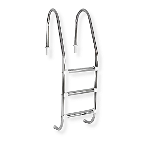 Escada Tradicional Inox Pooltec 3 Degraus em Inox