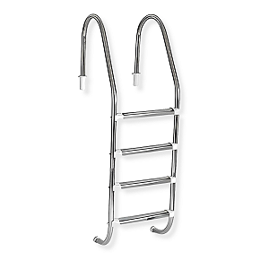 Escada Tradicional em Inox Pooltec 4 Degraus em Inox