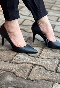 LIA LINE SCARPIN COURO SLIM PRETO