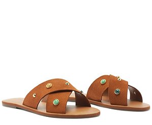 ANA CAPRI RASTEIRA TIRAS CRUZADAS MARROM