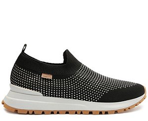 ANA CAPRI TÊNIS KNIT PRETO DETALHE TERMO COLANTE