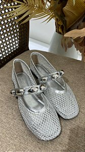 TERRITÓRIO SAPATILHA TELA GLOW METTALIC PRATA