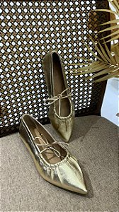 ANA CAPRI SAPATILHA OURO CLARO