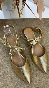 LA FEMME SLINGBACK SHINE METALIZADO DOURADO