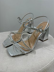 VIA MARTE SANDÁLIA CROCO METAL PRATA