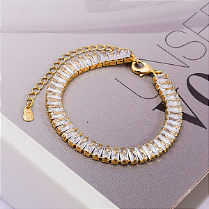 Pulseira baguete cristais