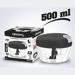 TRITURADOR PROCESSADOR MANUAL DE ALIMENTOS E ALHO ORIGINAL LINE 3 LAMINAS 500 ML