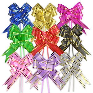 Laço Fácil de Fio Dourado 30mmx48cm Pacote com 200 unidades Varias Cores