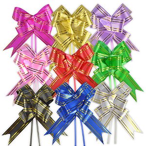 Laço Fácil com Fio Dourado 50mmx76cm Pacote com 100 unidades Varias Cores