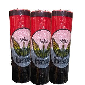 VELA INVICTA BICOLOR PRETA/VERMELHA 7 DIAS