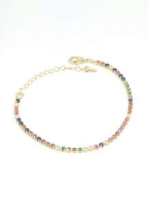 PULSEIRA C ZIRC COLORIDAS BANH OURO 18K- PL03708