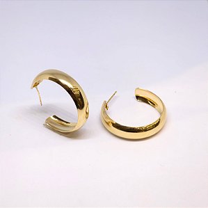 BRINCO ARGOLA ABERTA GROSSA  BANHADO A OURO 18K - AR55