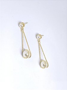 BRINCO GRANDE C PEROLAS BANH OURO 18K - BA867