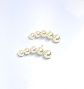 BRINCO EAR CUFF PEROLAS BANH OURO 18K - 0111299