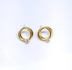 BRINCO ARG FRONTAL PEQ C PEDRA BANH OURO 18K - B02008