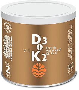 Vitamina D3 + Vitamina K2 - Suplemento de 60 Cápsulas