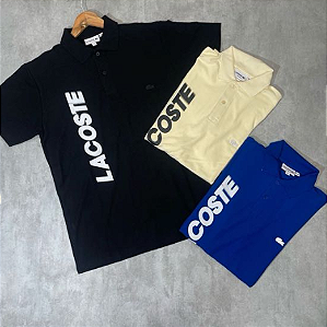 Camiseta Polo Lacoste Letreiro - PLE003