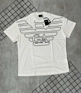 Camiseta Peruana Armani Branco e Preto - CP119