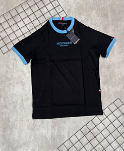 Camiseta Peruana Tommy Hilfiger Preto e Azul - CP113