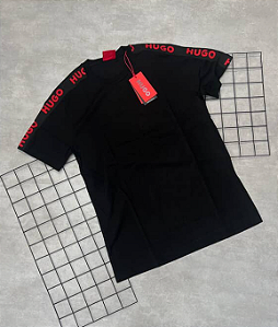 Camiseta Peruana Hugo Boss Preto | Vermelho - CP179