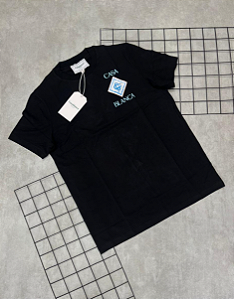 Camiseta Peruana Casa Blanca Preto | Azul - CP186