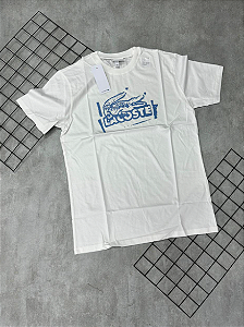 Camiseta Peruana Lacoste Branco | Azul - CP221