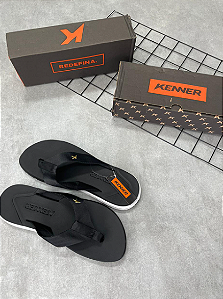 Chinelo Kenner Preto | Branco - CHK001