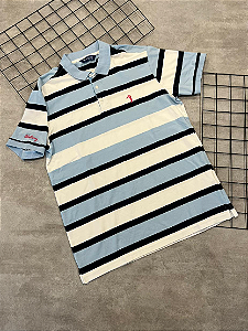 Camiseta Polo Aleatory Azul Bebê | Branco | Preto - AY012