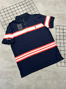 Camiseta Polo Aleatory Azul Marinho | Laranja | Branco - AY013