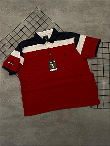 Camiseta Polo Aleatory Vermelho | Preto | Branco - AY002