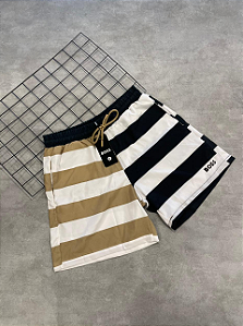 Bermuda Hugo Boss Branca | Preto | Dourado - BG001