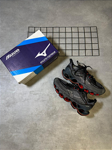 Tênis Mizuno Prophecy 13 Cinza | Vermelho - TM020