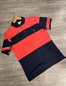 Camiseta Polo Aleatory Azul Marinho | Rosa - AY020