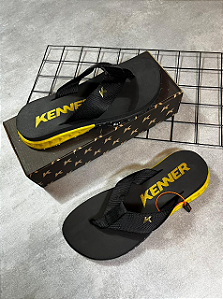 Chinelo Kenner Rakka Preto | Dourado - CHK009