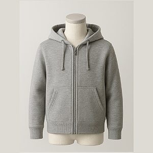 Molde Blusa Moletom Canguru Com Zíper Infantil - Tamanhos 2/4/6/8/10/12/14