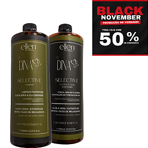 Kit equilibrium selective ellen Professional - Equilibra a oleosidade da raiz - Proporciona maciez, brilho e movimento natural - 2kg