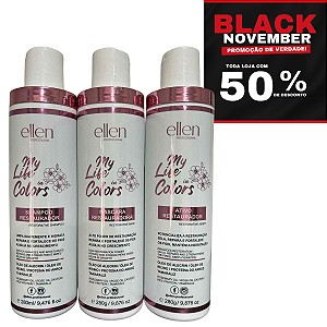 Kit Restaurador My Life in Colors - Tratamento Pós Química e Danos - Brilho e Maciez Imediata - 900ml