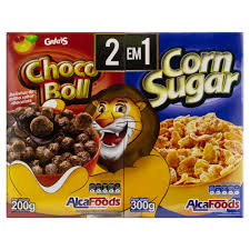 Cereal Alcafoods 2 em 1 - Choco Ball e Corn Sugar