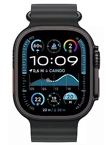 Apple Watch Ultra 2 GPS + Cellular • Caixa preta de titânio de 49 mm • Pulseira Oceano preta