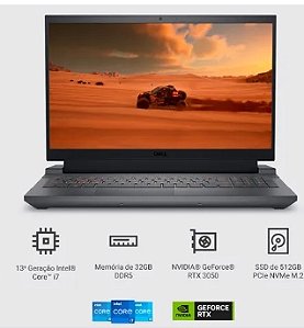 Notebook Gamer Dell G15-i1300-u65p 15.6 Fhd 13ª Geração Int Preto