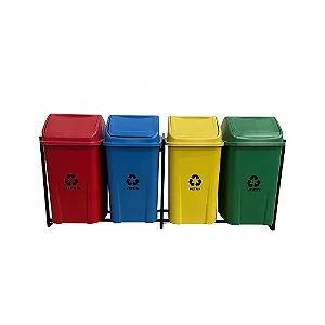 Conjunto Coleta Seletiva 100 Litros Com 04 Lixeiras
