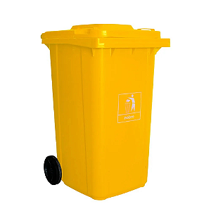 Coletora Plástica 240l. c/rodas (mod. europeu) Amarela – Nobre